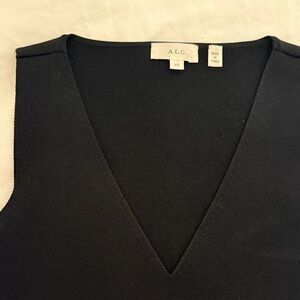 A.L.C. Black Sleeveless V-Neck bodysuit